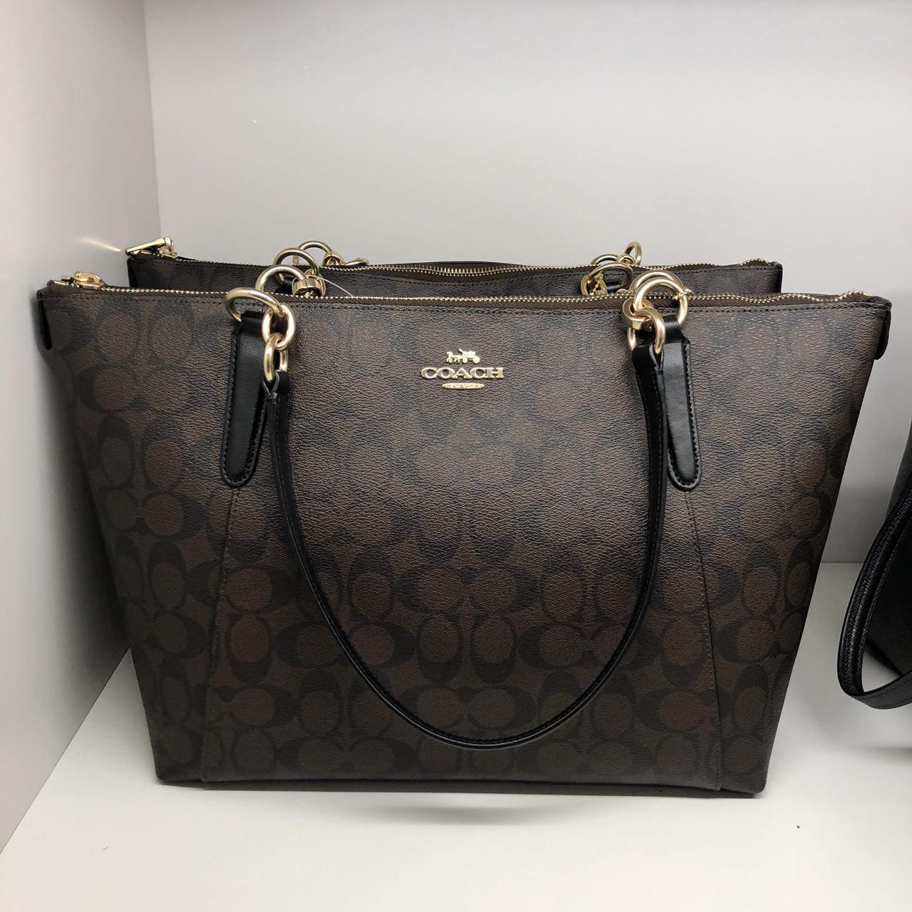 Coach Ava Tote Signature Brown Black - Averand