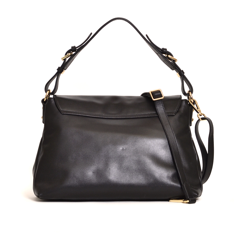 Isabelle Leather Satchel Black - Averand