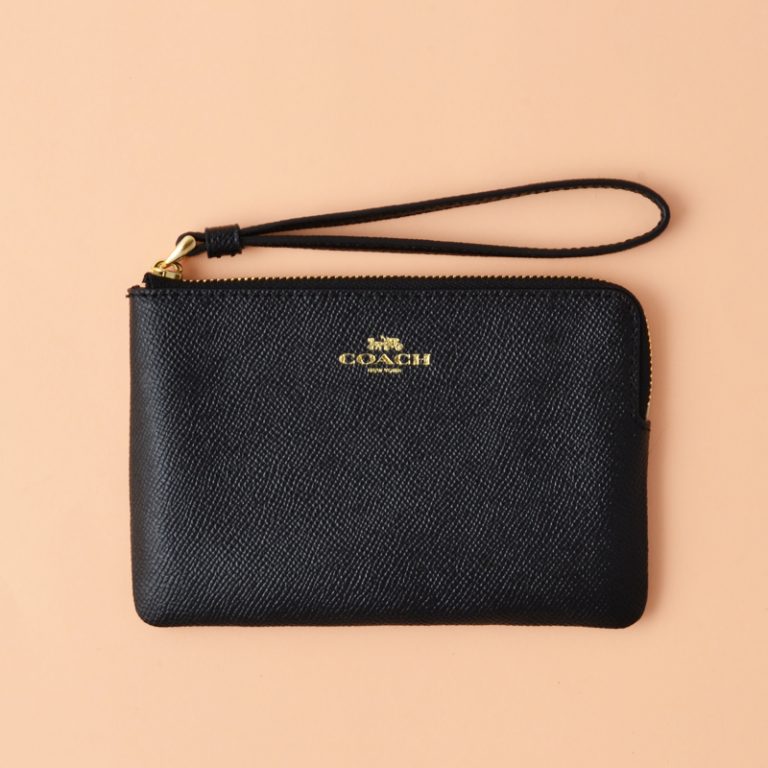 Coach Leather Wristlet Black Averand