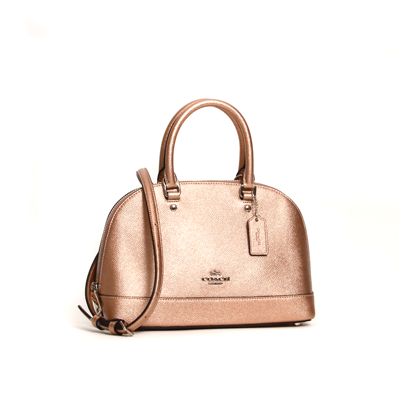 New Coach Rose Gold Leather Mini Sierra Satchel