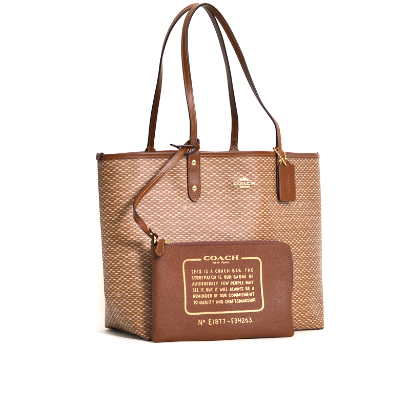 coach blue reversible tote