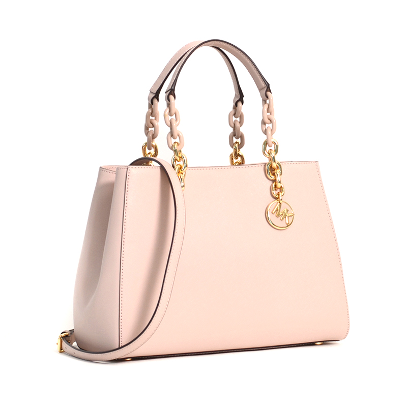 Cynthia saffiano leather satchel soft pink sale
