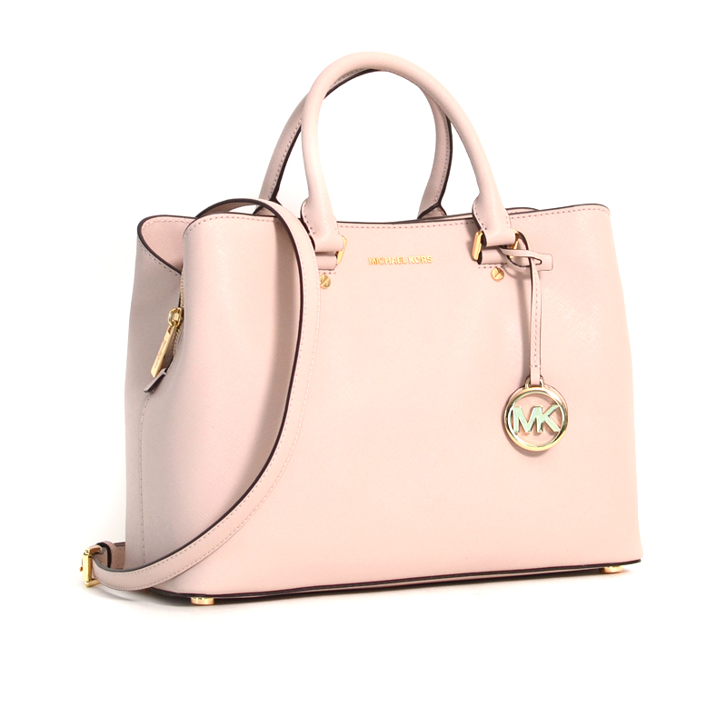 Michael Michael Kors Savannah Large Satchel (Soft Pink/Mulberry)