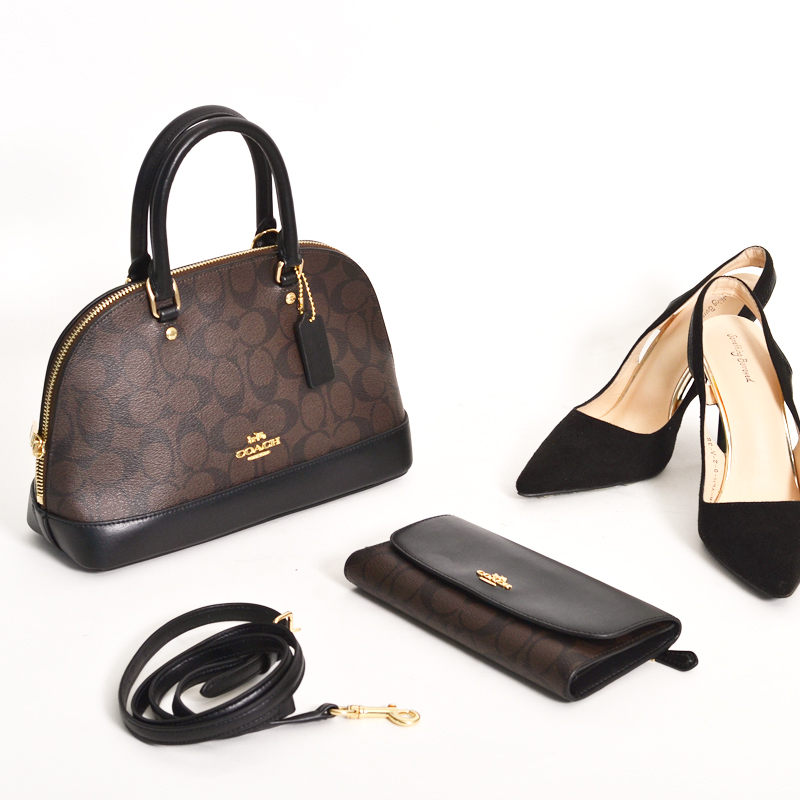 SpreeSuki - Coach Mini Sierra Satchel In Signature Gold / Black / Brown #  F58295