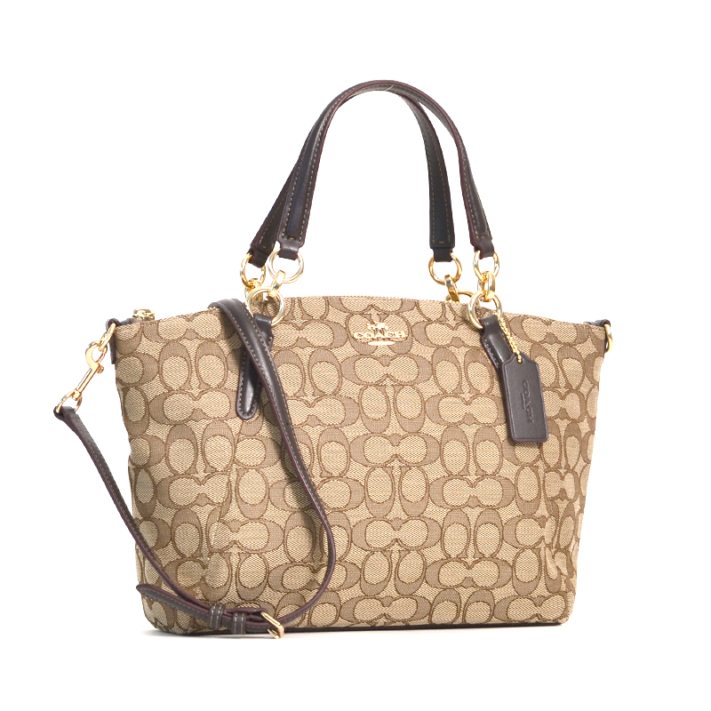 Coach Small Kelsey Signature Khaki Brown - Averand