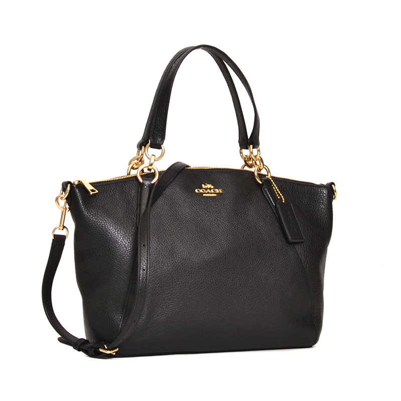 Coach Small Kelsey Satchel Gold Black - Averand