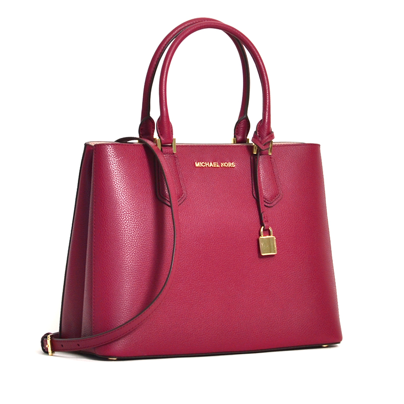 Michael Kors Adele Large Leather Satchel Mulberry - Averand