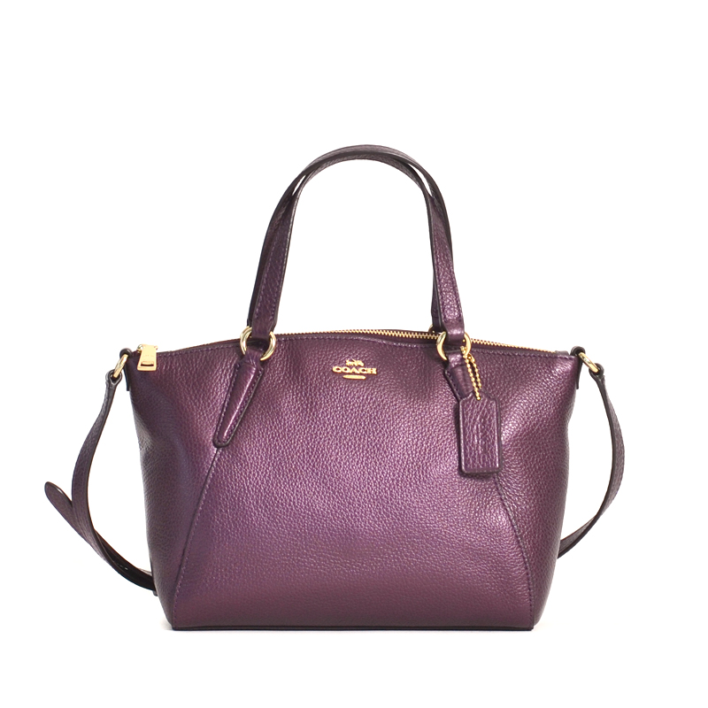 Coach Mini Kelsey Leather Metallic Raspberry - Averand