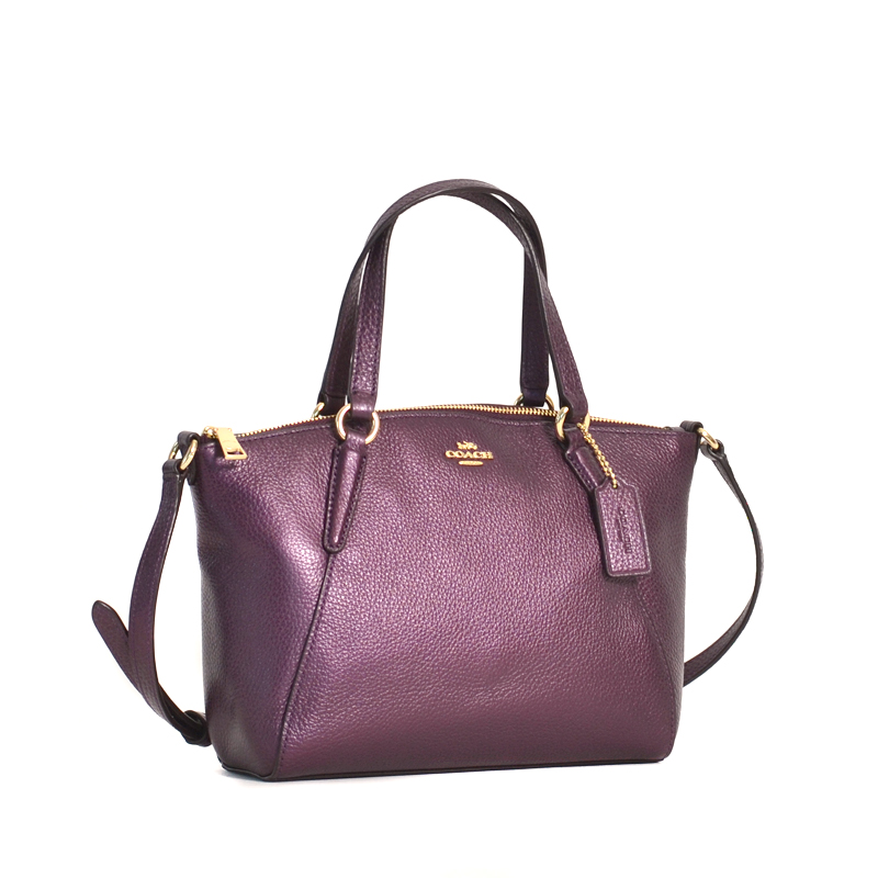 Coach Mini Kelsey Leather Metallic Raspberry - Averand