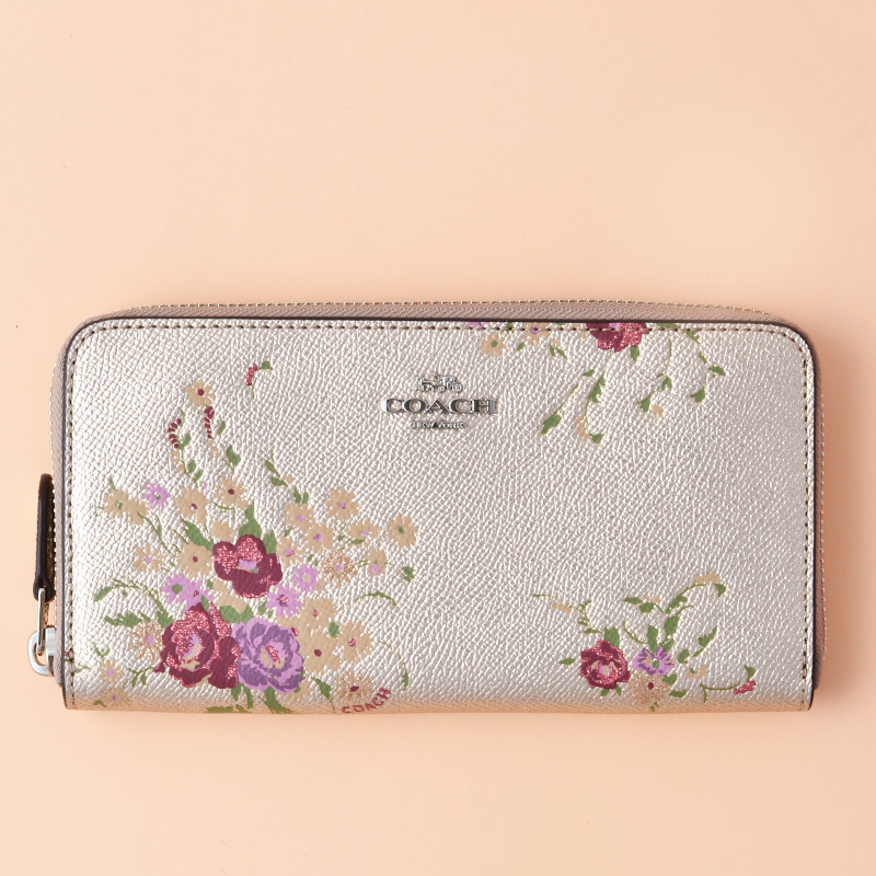 COACH®  Accordion Zip Wallet With Floral Print