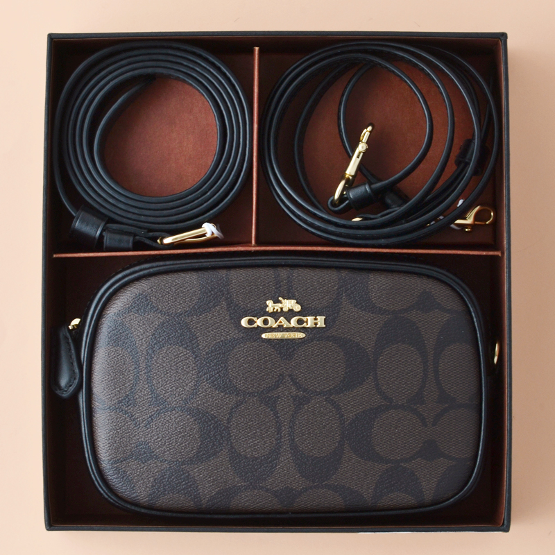 Coach Belt Bag Signature Brown Black