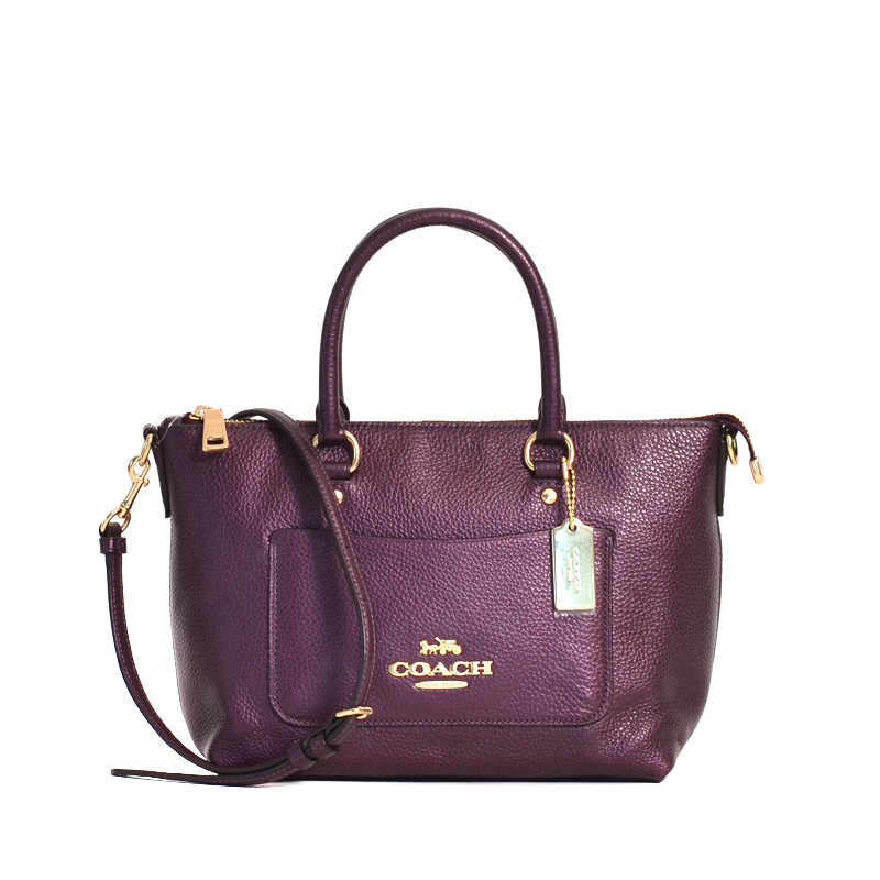 Coach Mini Emma Satchel Metallic Raspberry - Averand