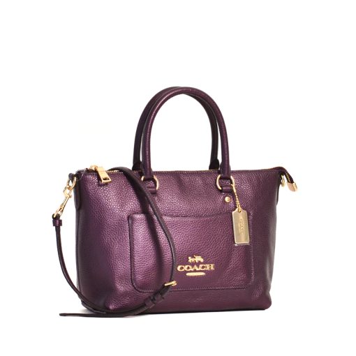 Coach Mini Emma Satchel Metallic Raspberry - Averand