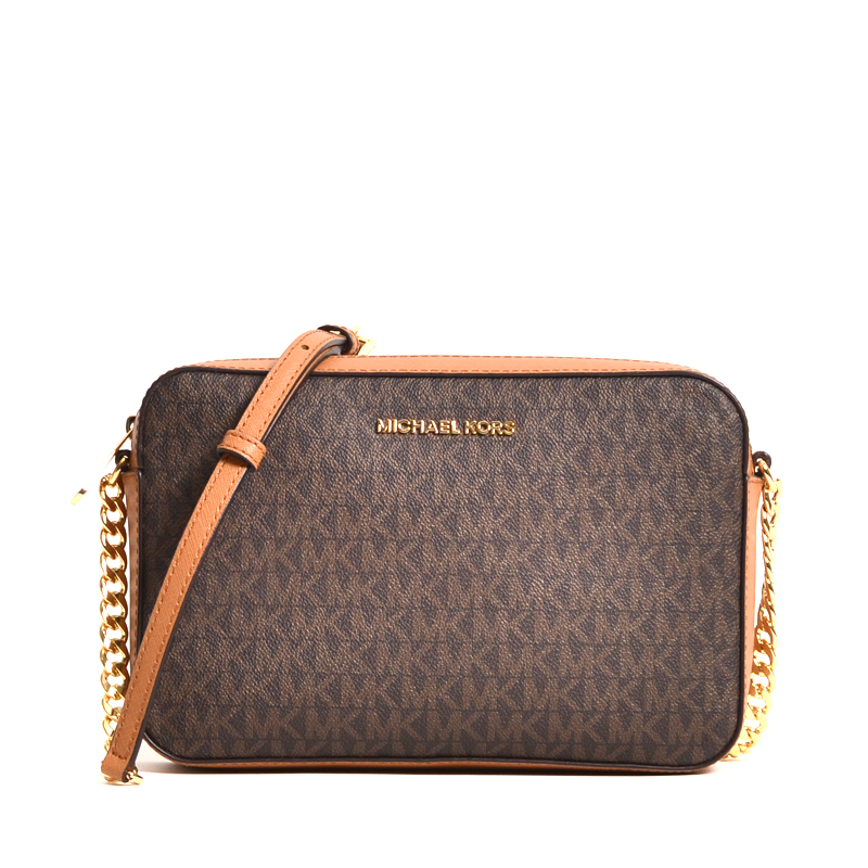 Michael Kors Jet Set Item Large East West Crossbody Signature Brown ...