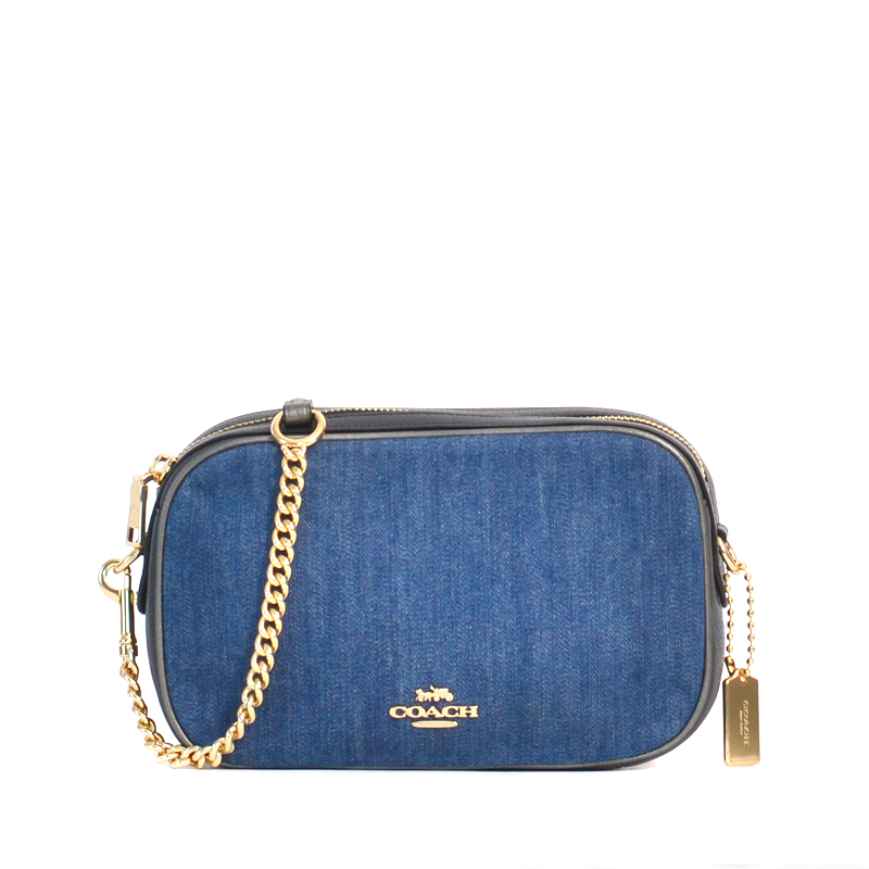 Coach Blue Denim Isla Chain Crossbody Bag