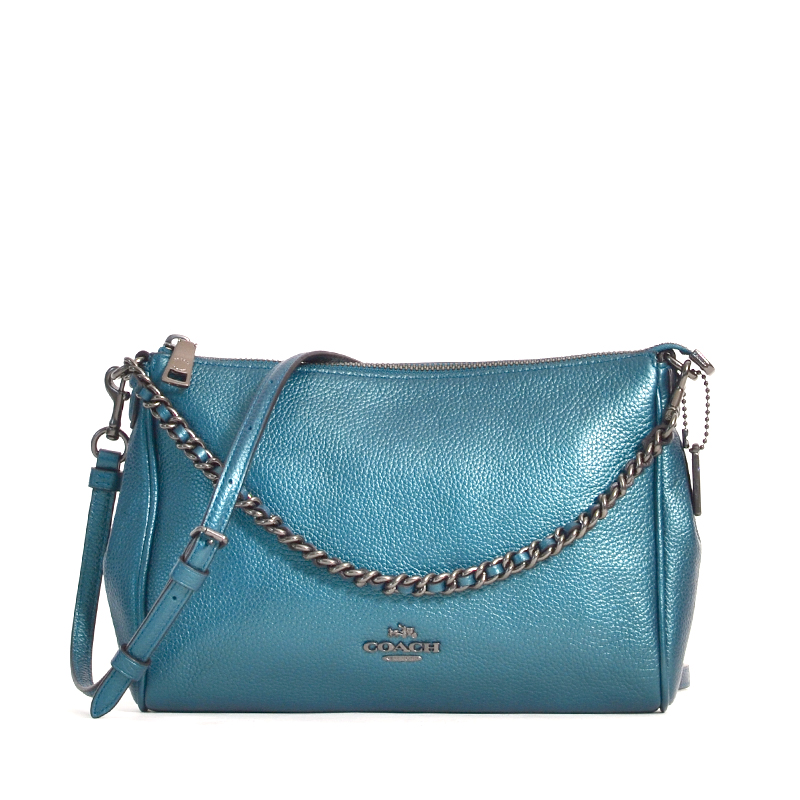 Coach Carrie Crossbody Metallic Teal - Averand