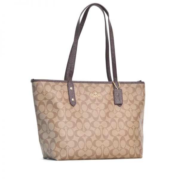 coach city zip tote in signature canvas