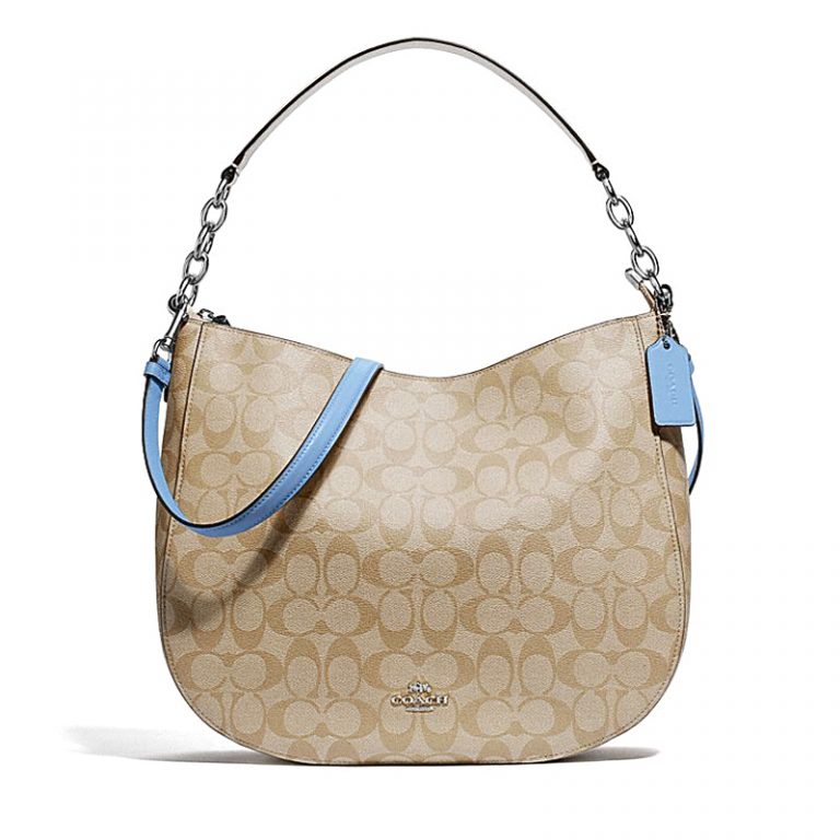 Coach Elle Hobo Signature LT Khaki Cornflower Averand