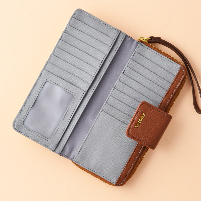 Fossil Madison Zip Clutch Neutral Stripe - Averand
