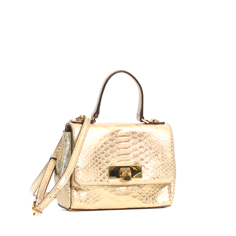 Michael Kors Callie XS Crossbody Embossed Leather Pale Gold - Averand