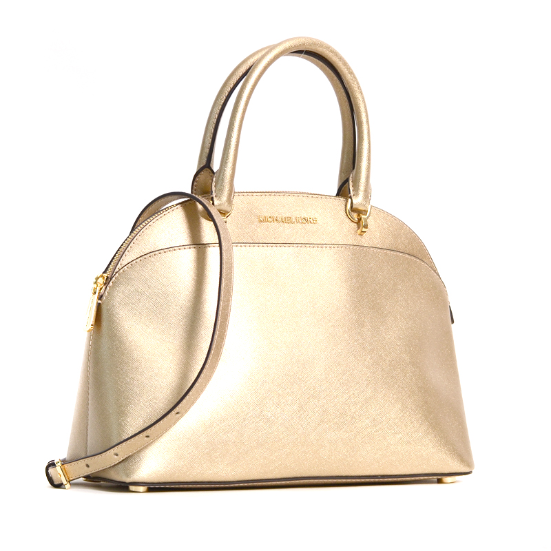 Michael Kors 'Emmy' Pale Gold Leather Dome Satchel, Brand New