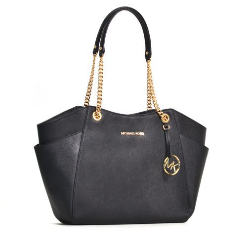 Michael Kors Jet Set Travel Large Chain Tote Black - Averand