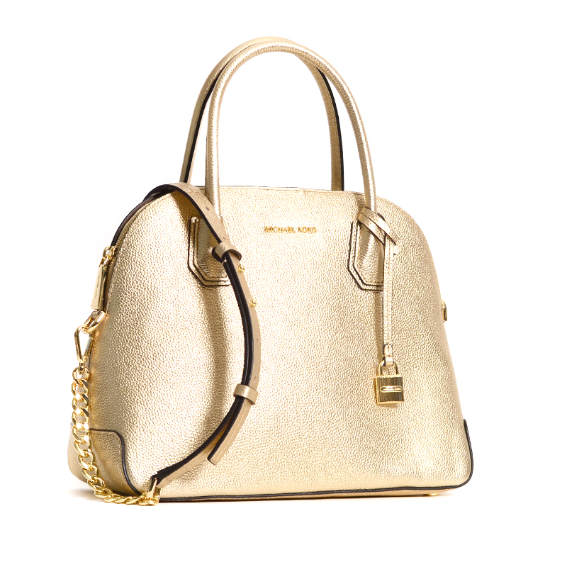 Michael Kors Mercer Large Dome Satchel Pale Gold - Averand