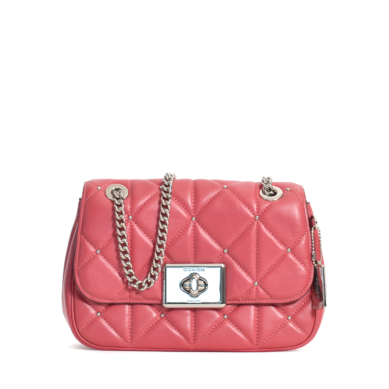 Coach Cassidy Crossbody Studded Diamond Quilting Washed Red - Averand