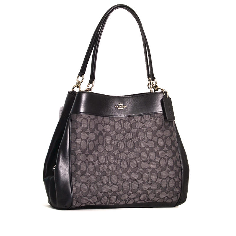 Coach Lexy Shoulder Outline Signature Black
