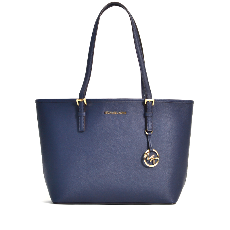 Michael Kors Jet Set Travel Medium Carryall Tote Navy - Averand