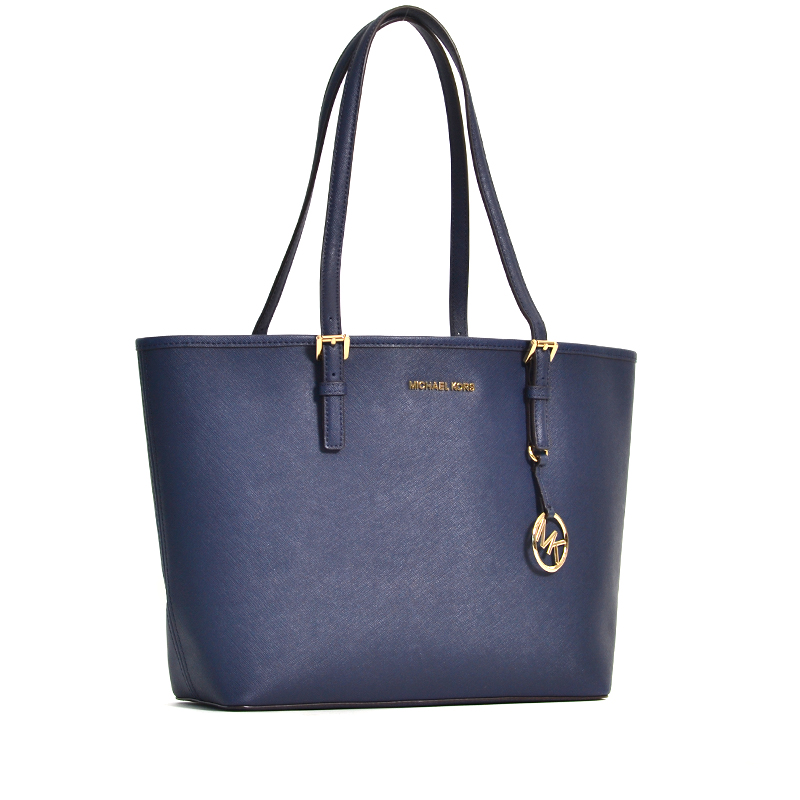 Michael Kors Jet Set Travel Medium Carryall Tote Navy - Averand