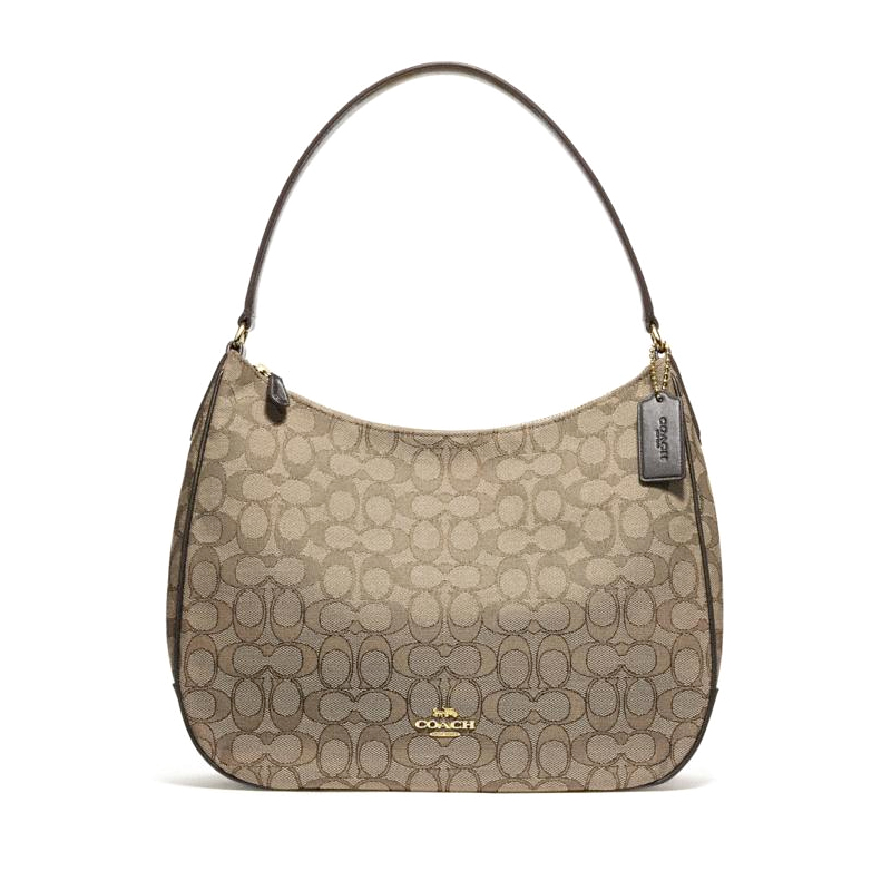 Coach Zip Shoulder Outline Signature Khaki Brown Averand