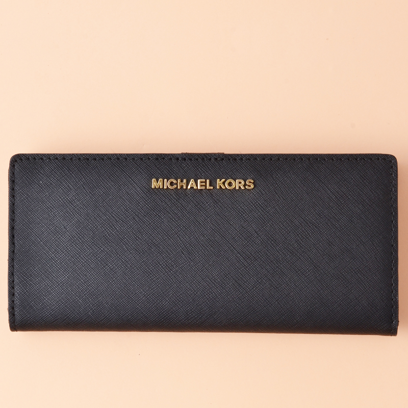 Michael Kors Jet Set Travel Flat Slim Bifold Black - Averand