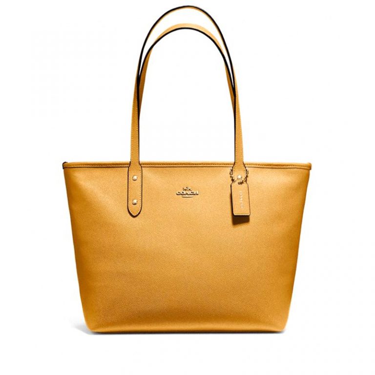 Coach City Zip Tote Mustard Yellow Averand