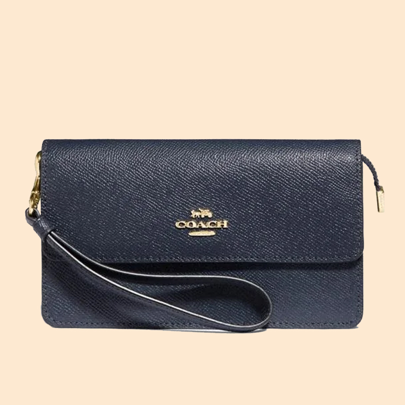 Foldover wristlet best sale coach