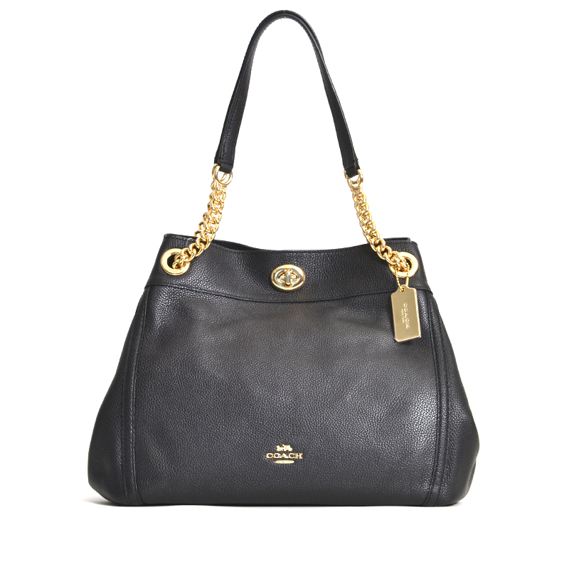 Coach Turnlock Edie Shoulder Bag Black - Averand