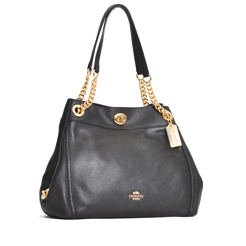 Coach Turnlock Edie Shoulder Bag Black - Averand