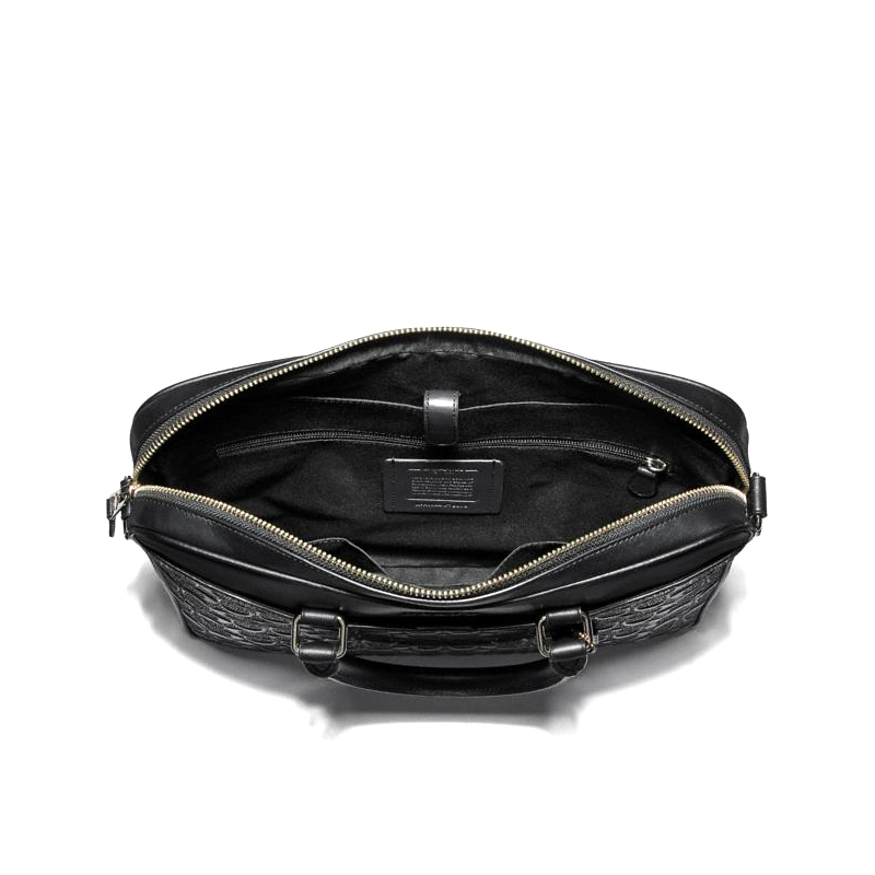 Coach Beckett Compact Brief Signature Leather Black - Averand