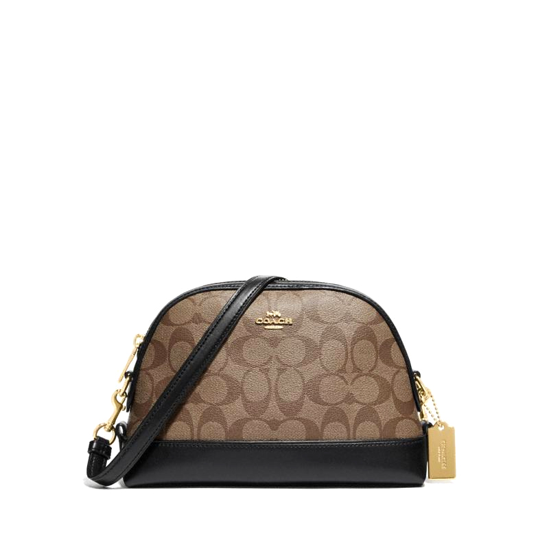 Coach Dome Crossbody Signature Khaki Black Averand