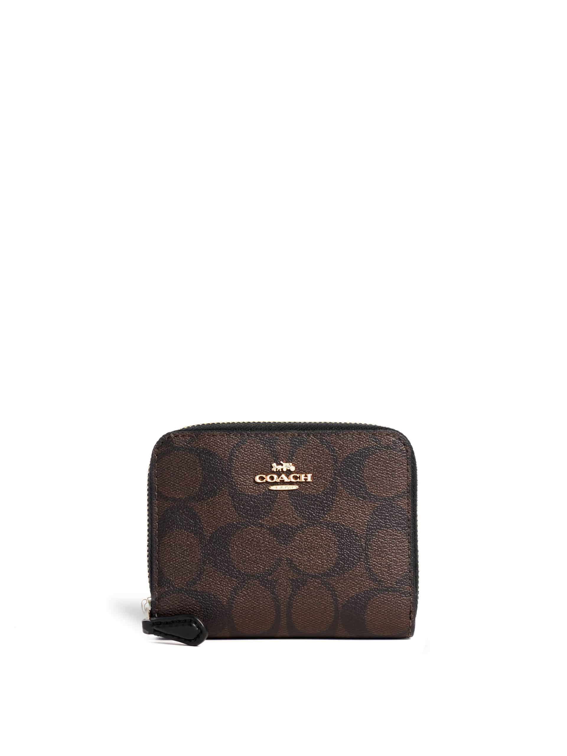 coach wallet dark brown