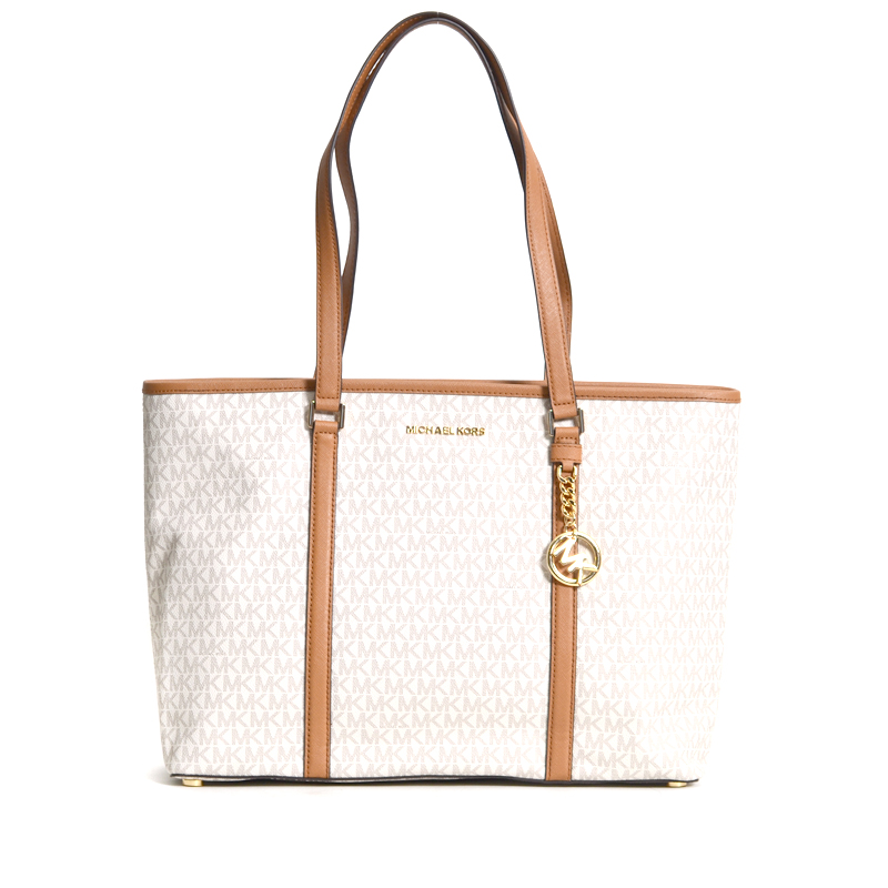 Michael Kors Sady Large Multifunctional Top Zip Tote Signature Vanilla ...