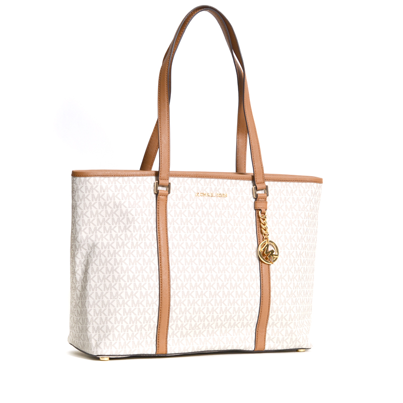 Michael Kors Sady Large Multifunctional Top Zip Tote Signature Vanilla ...