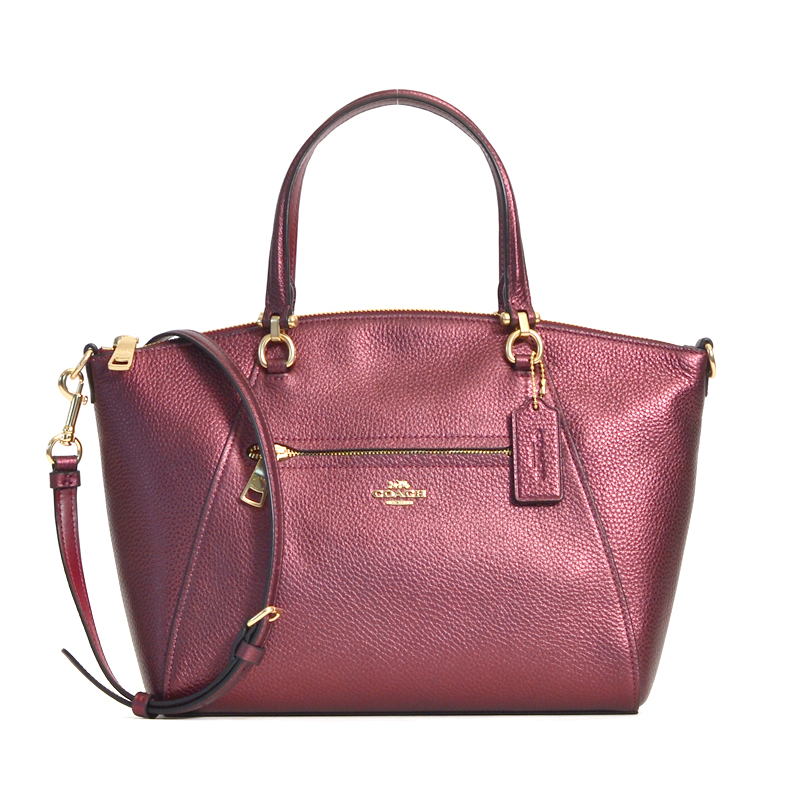 Coach Prairie Satchel Metallic Wine - Averand