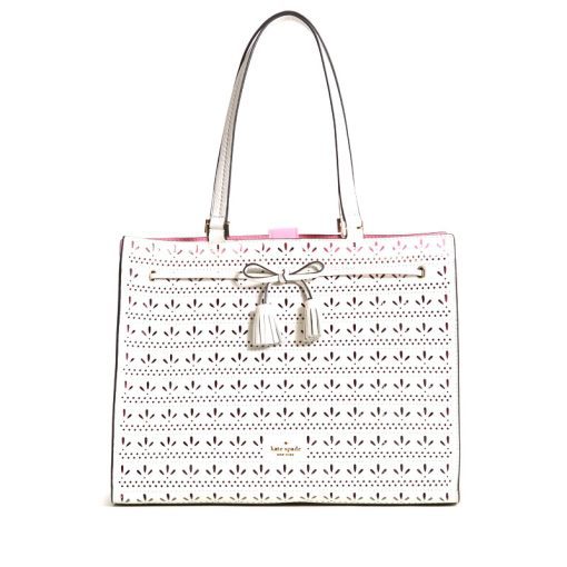 Kate Spade Hayes Perforated Tote Bright White