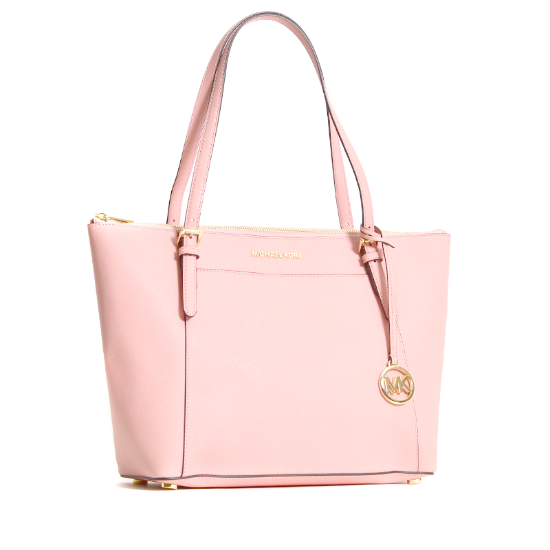 Michael Kors Ciara Large Top Zip Tote Saffiano Leather Pastel Pink