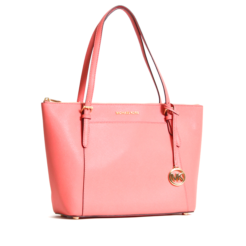 Michael Kors Ciara Large Top Zip Tote Saffiano Leather Pastel Pink