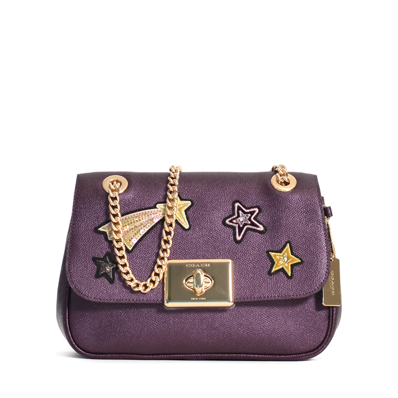 Coach Cassidy Crossbody Star Embellishments Metallic Raspberry Averand