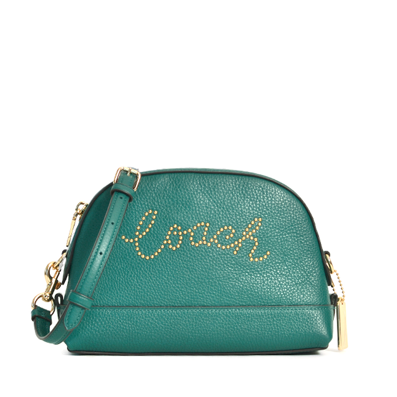 Coach Dome Crossbody Studded Coach Script Viridian Averand