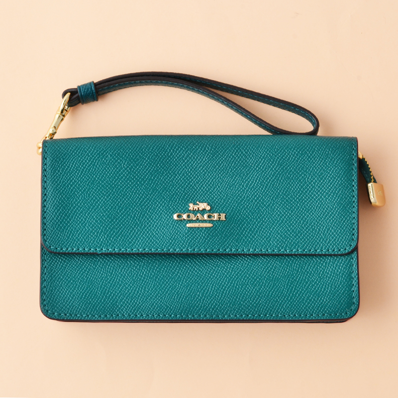 Coach Foldover Wristlet Viridian Averand