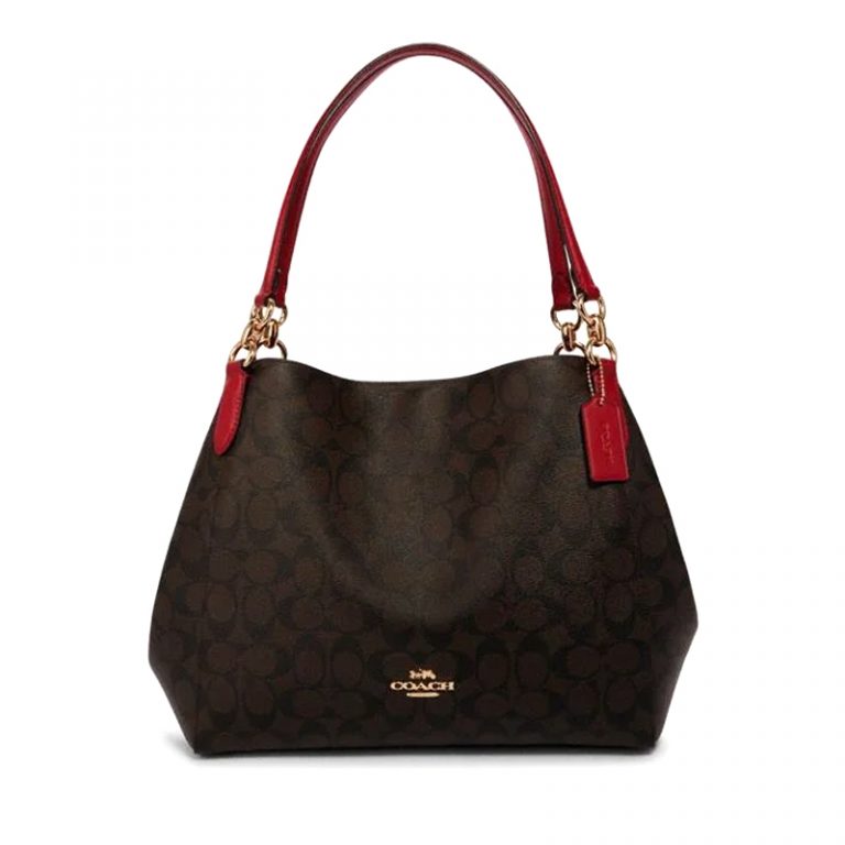 coach brown and red bag
